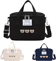 Bolsa Térmica lancheira com Alça Ajustável, Design de 3 Ursinhos, Ideal para Marmitas e Bebidas (PRETO)