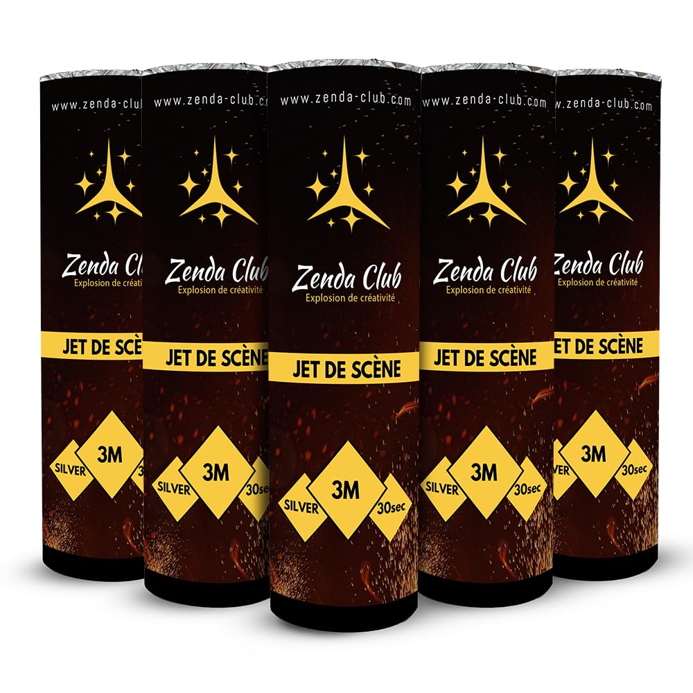 Zenda Club® Set da 10 Effetti di Luci Argentate – 3 Metri / 30 Secondi – Senza Telecomando – Effetti Luminosi Spettacolari – Animazione Professionale – Categoria F1