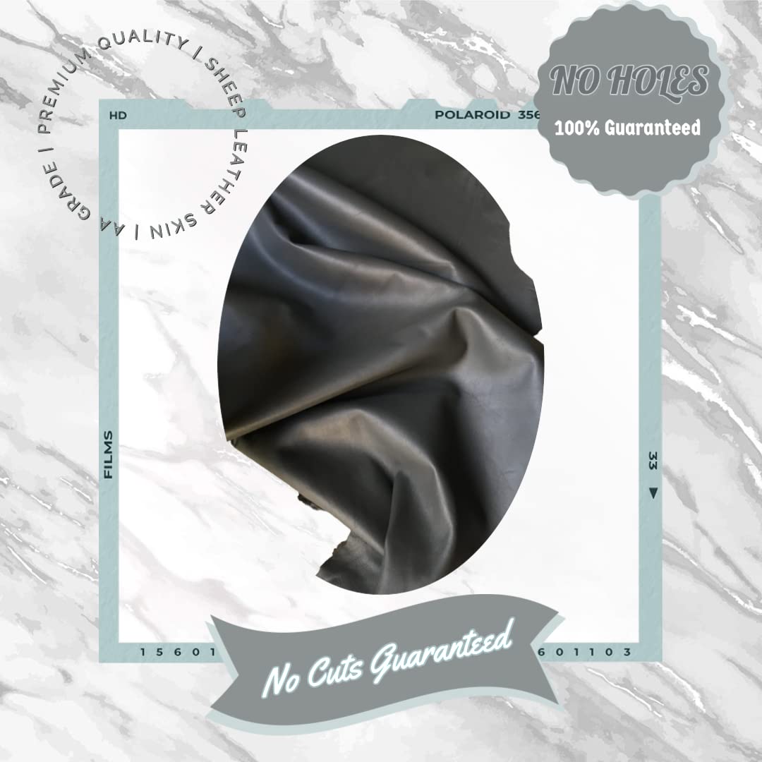 Grey Whole Nappa Soft Premium Quality Sheepskin Genuine Leather Hide- NO Holes & CUTS (7-9 sq. ft) - Image 4