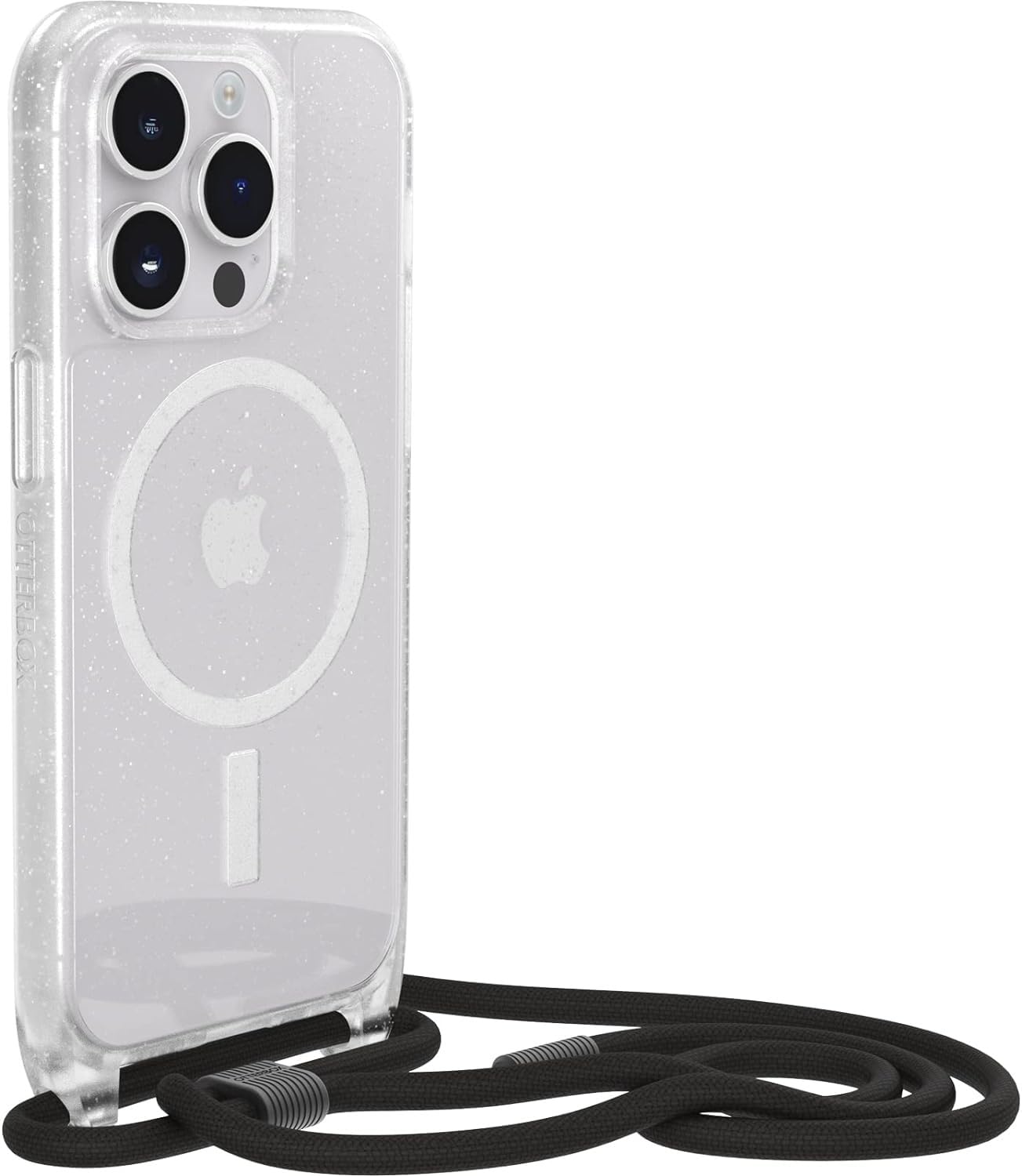 OtterBox Cover React Necklace con MagSafe per iPhone 14 Pro, Custodia sottile, antishock con cordino a collana, adattabile e intercambiabile, testata MIL STD 810G, Stardust- Senza Retail Package