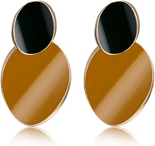 Women Silver Earrings, Fashion Korean Geometric Acrylic Drop Earrings For Women Trend Metal Simple Charm Earring Brincos Jewelry Gifts For Girlfriend, Wife, Sister, Daughter, Mother On Birthday/Valent