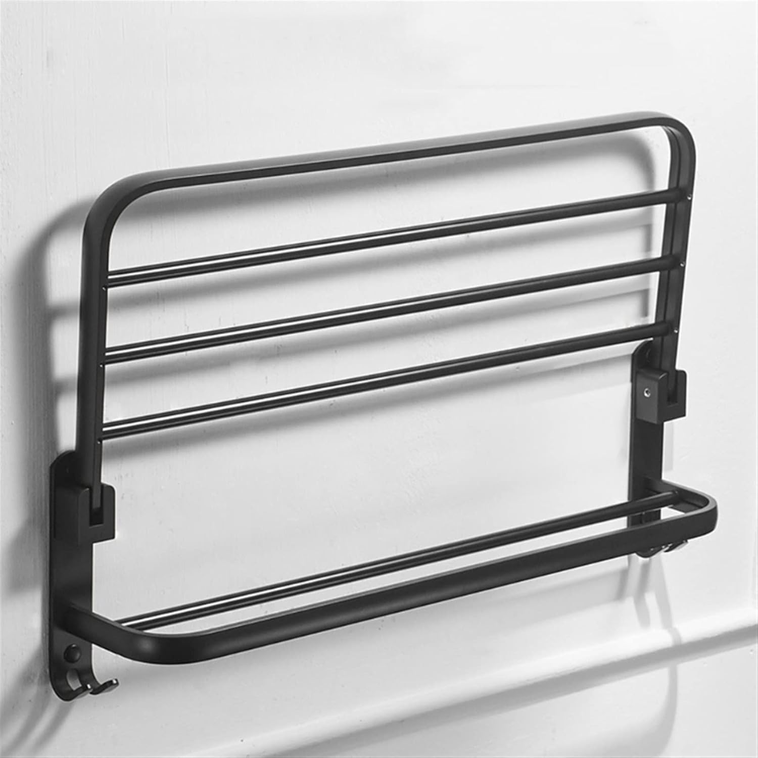 Amazon.com: CGFVFBKJK Space Aluminum Black Towel Rack Wall Mounted ...