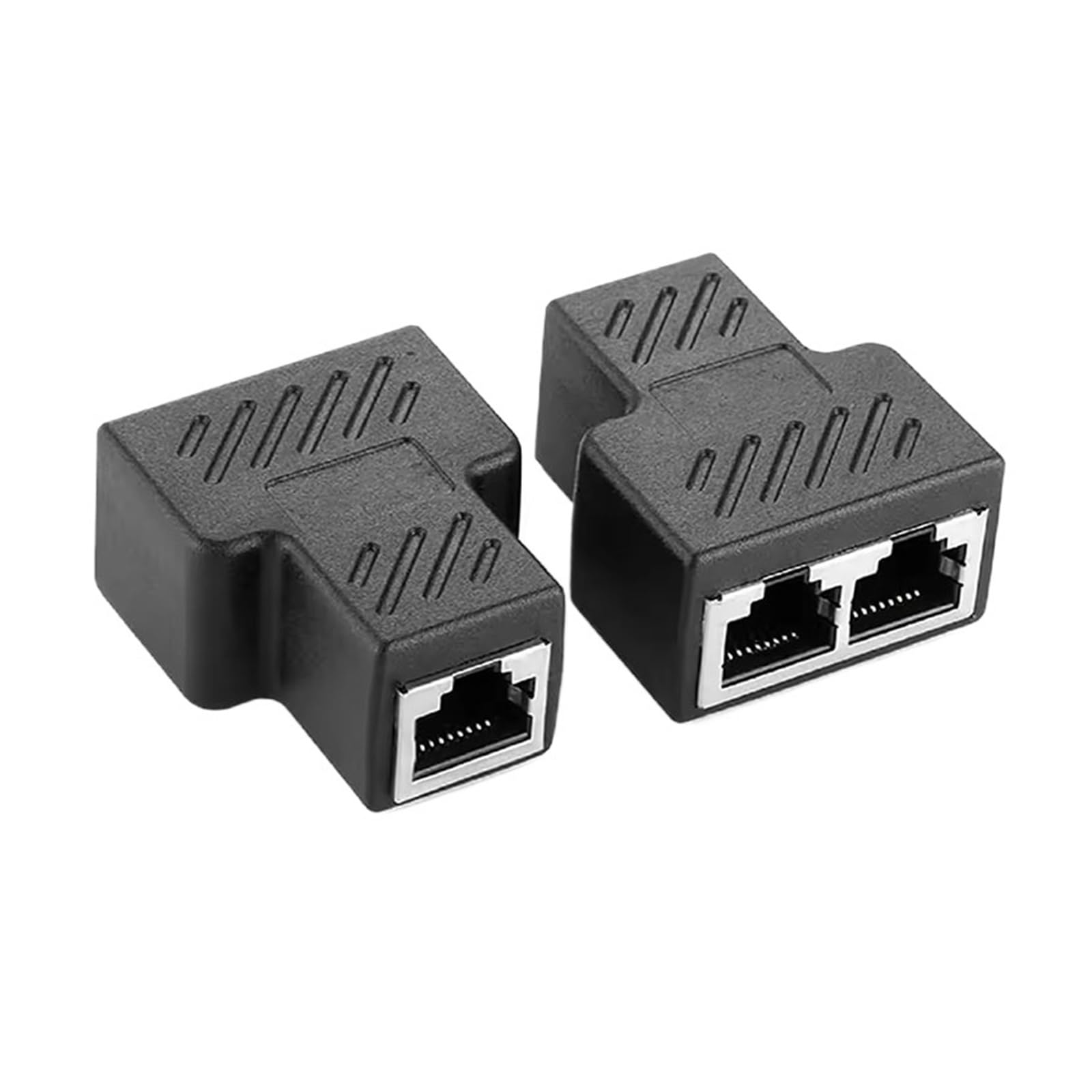 2 złącza rozdzielacza RJ45, 1 do 2 adapter przedłużacza Ethernet żeński na 2 żeńskie złącza RJ45