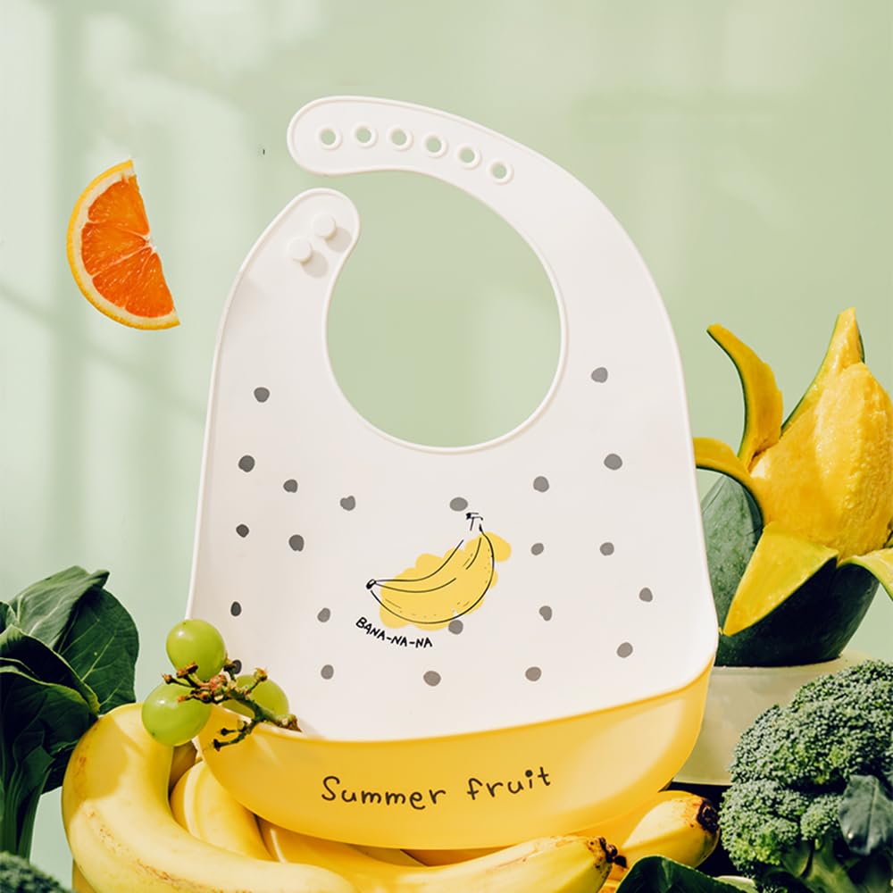 SLOSH Bavaglino Silicone Impermeabile Bavaglini con Tasca Lavabile Raccoglipappa de 6 Meses a 6 Años Bavaglini Pappa Bambini
