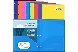 8-Pack Multicolor Plastic Folders