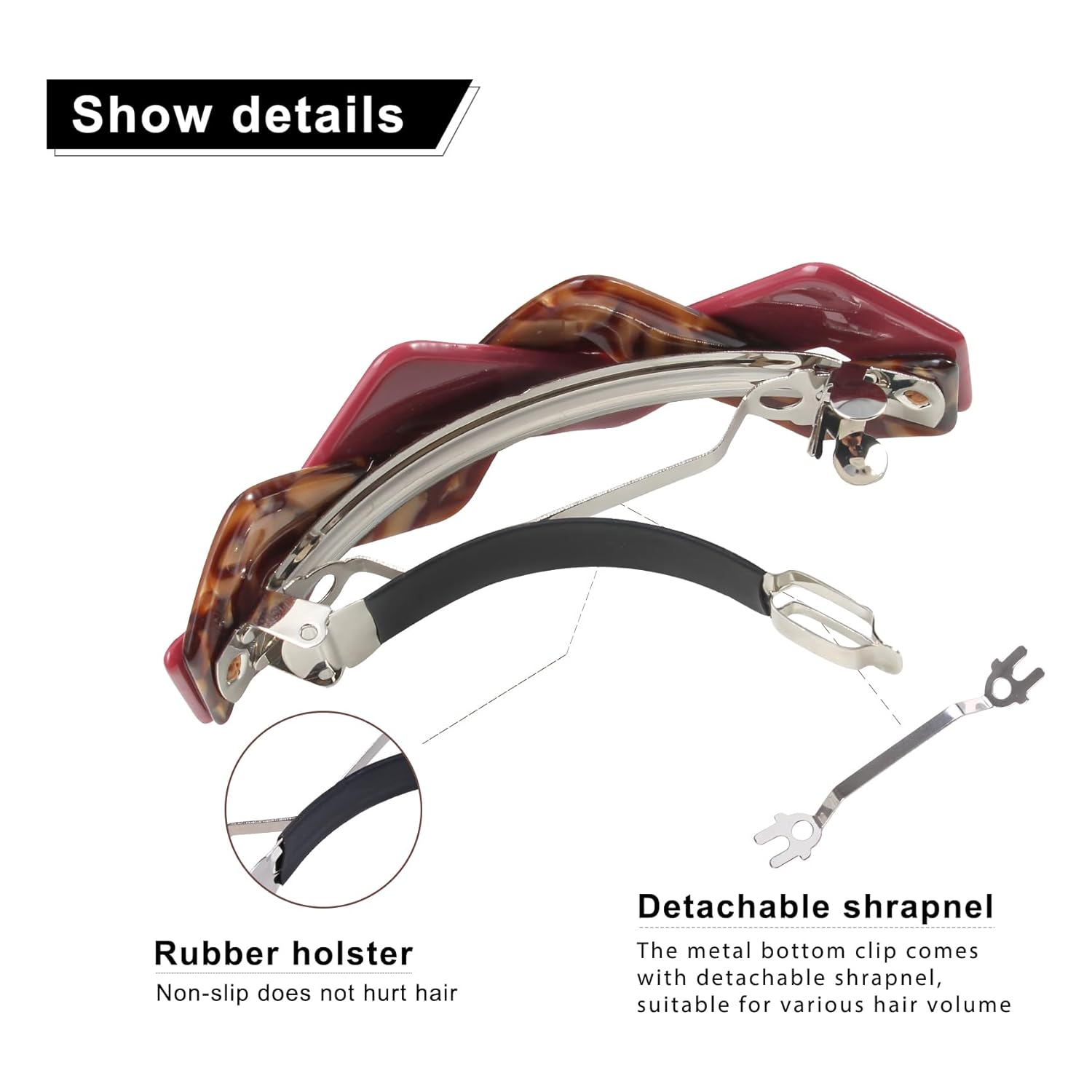 3 Pcs Hair Barrettes for Women Hair Clips Womens Hair Accessories Large French Hair Pin Retro Hair Clasp Accessories for thick hair-1t (mahua25) - Image 5