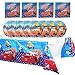 Qemsele Vajilla de cumpleaños de niños, 1 Mantel + 20 Servilletas + 20 Platos Desechables Fiesta Cumpleaños Decoración, Feliz cumpleaños Decoraciones Suministros Fiestas Regalos Tema Carnaval (Car)