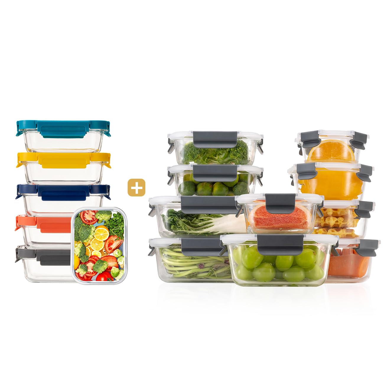 GC GENICOOKGlass Food Storage Containers Sets+ Glass Lid Lunch box