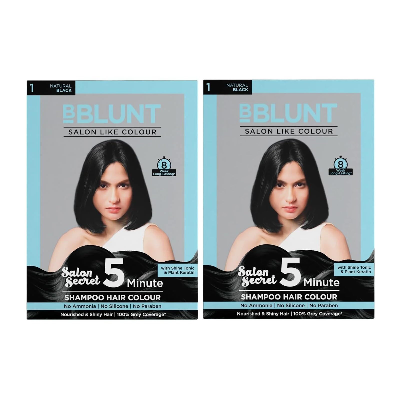 Bblunt Natural Black 5 Minute Shampoo Hair Colour - 20ml X 10 (Pack of 2) | Colours Within 5 Minutes | 20ml X 10-image-27