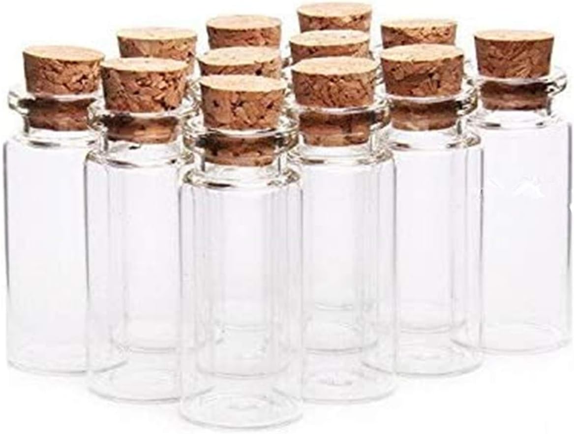 24PC Small Mini Glass Jars with Cork Stoppers (10ML-22MM*50MM)