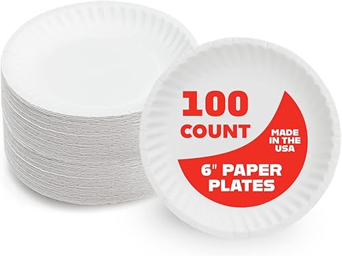 Hygloss Products Platos de papel  Plato blanco sin revestimiento  Uso para alimentos eventos actividades proyectos de manualidades y más  Respetuoso