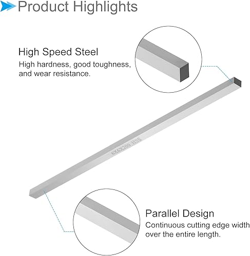 Miniatura 9 de Broca de herramienta cuadrada, 0.079 in x 0.472 in x 7.874 in, herramienta de torneado de acero de alta velocidad 4241 Molino de cortador de moscas