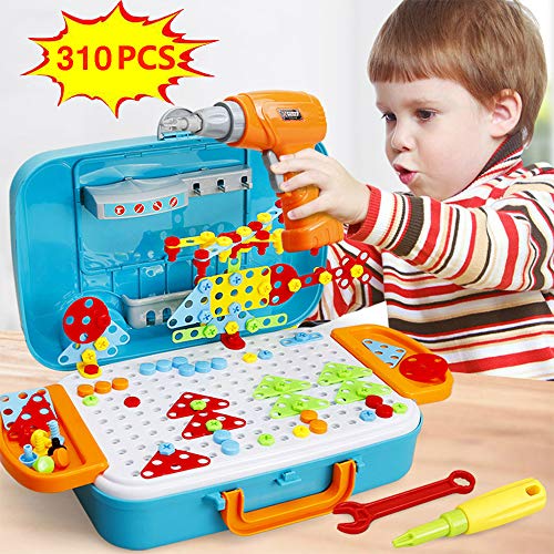 Drill Design Puzzle Creative Toys - Vehicle Travel Case Storage Electric Drill Screwdriver