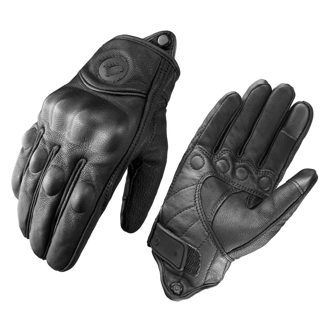Gants de moto en cuir pour femme et homme