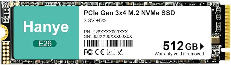 Hanye Internal SSD 512GB PCIe Gen3x4 M.2 NVMe 2280 3100MB/s 3D NAND E26 Domestic Genuine Product with Manufacturer 3-Year Warranty