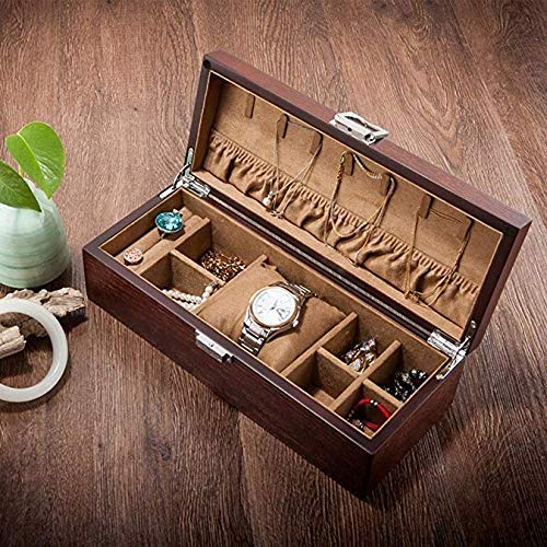 Boîte à bijoux en bois à serrure pour éviter les rayures - 5