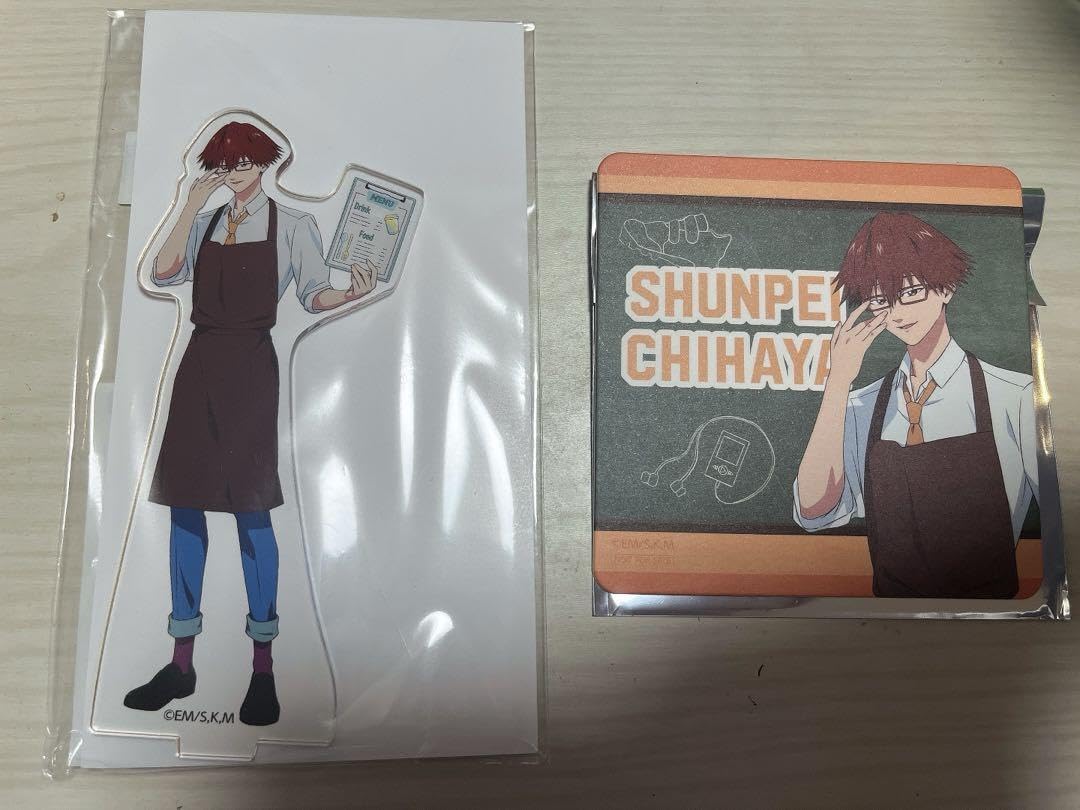 忘却バッテリー 千早瞬平 レザーキーホルダー アニメイトカフェ 原作絵 忘却バッテリー】のび猫アクリルキーホルダー（制服Ver. 千早 瞬平