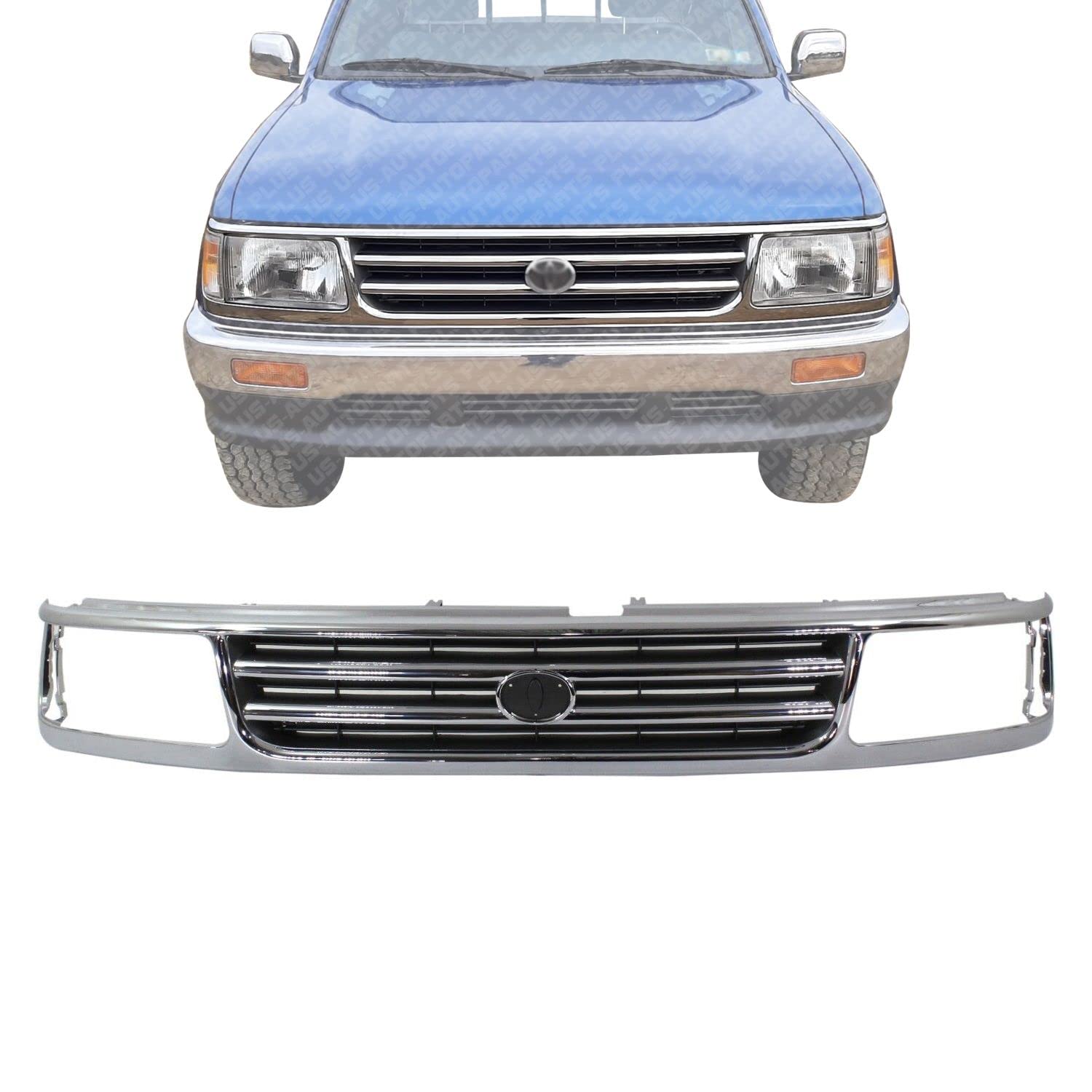 Amazon.com: US AUTO PARTS PLUS New Front Grille Chrome Shell And