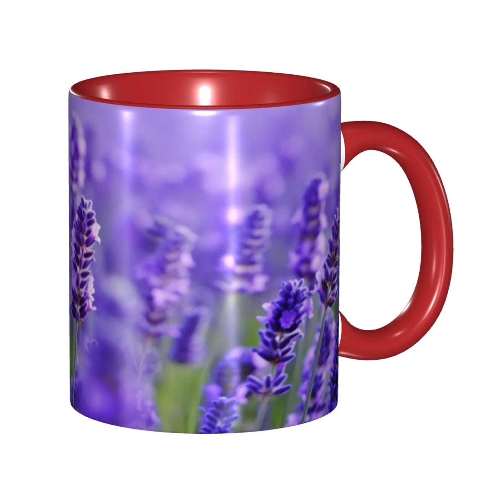 BKTRAVERPT Funny Purple Lavender Coffee Mug - 11oz Two Tone Color Ceramic Cup with 3D Pattern | Cute Gifts for Men, Women, Office, Work