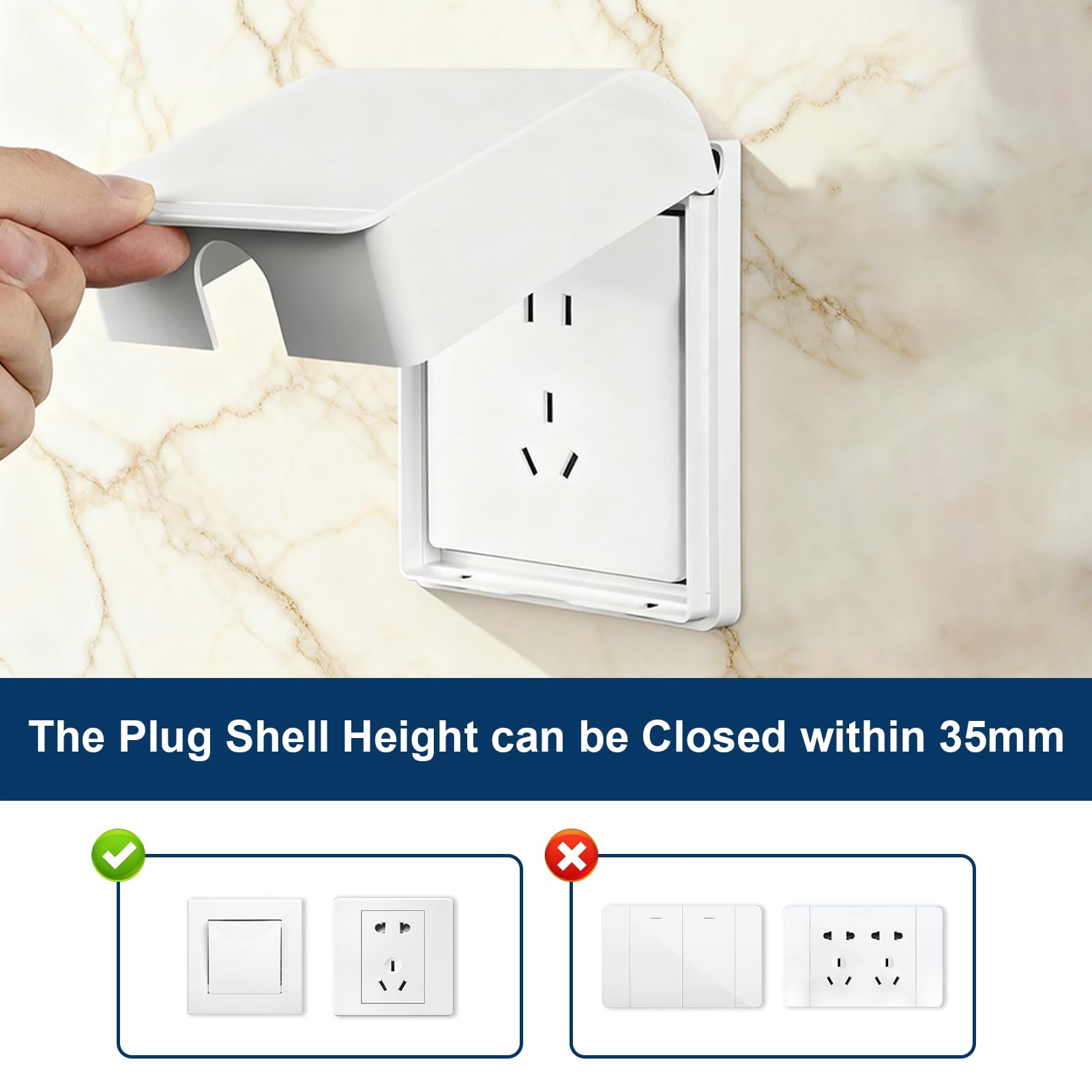 Doppia Presa Da Muro Da Esterno Con USB, Presa Elettrica Impermeabile, Resistente, Con Scatola Da Muro Doppia Rwaltro Accessorio Domotico 85439062