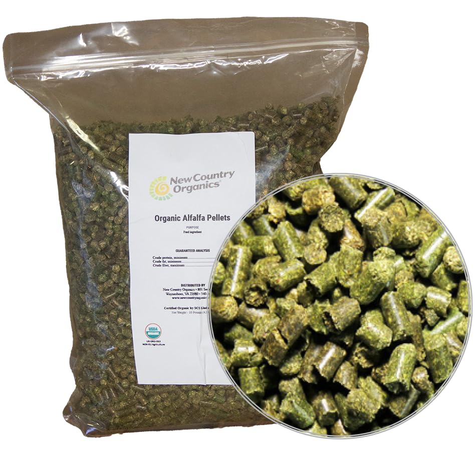 New Country Organics | Alfalfa Pellets for Livestock | Certified Organic and Non-GMO (10 lbs)