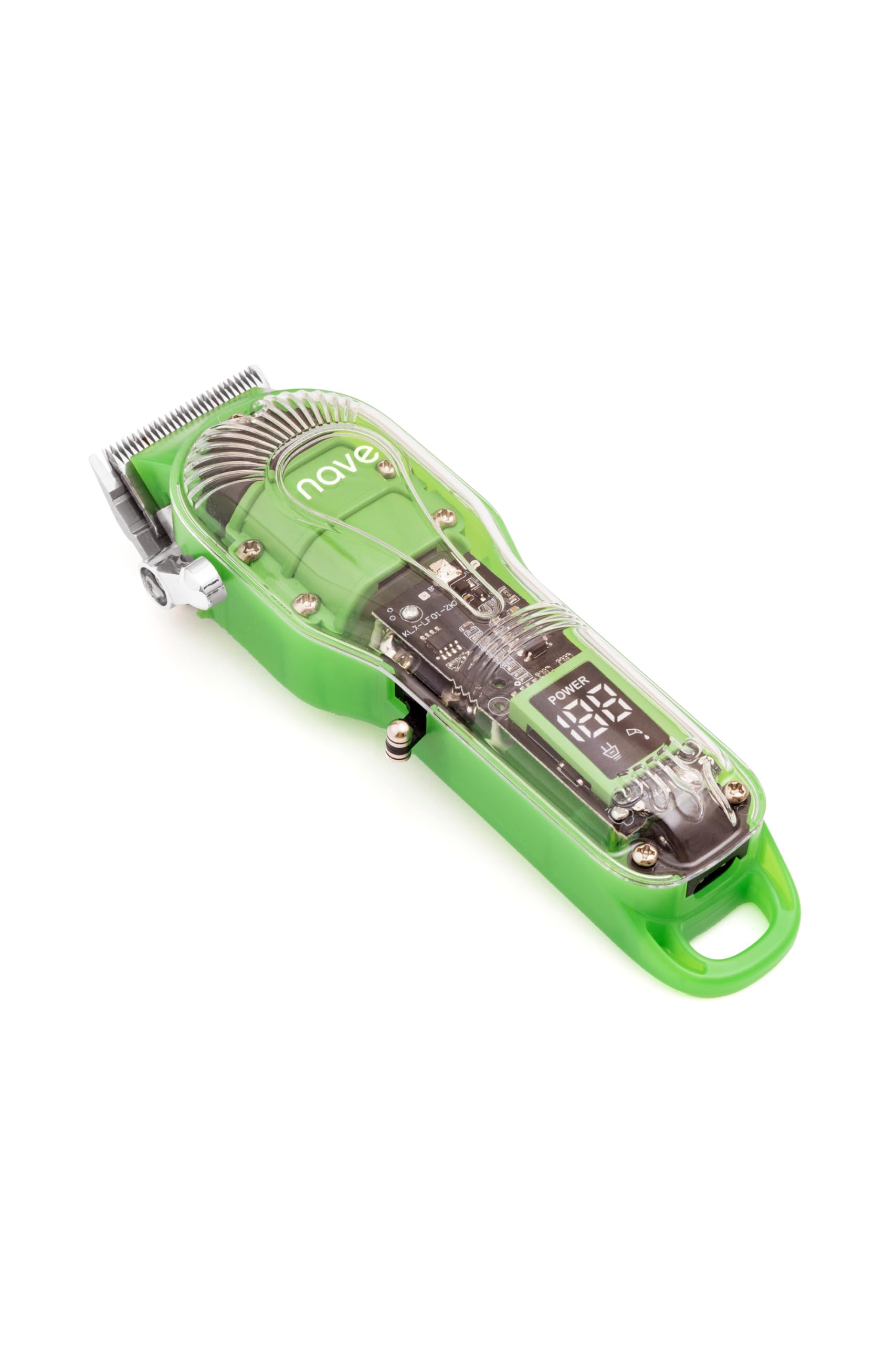 Nave Tagliacapelli senza fili per uomo, tagliacapelli professionale a T a distanza zero, ricaricabile, display LCD, lama regolabile e pettini, uso domestico e barbiere (verde)
