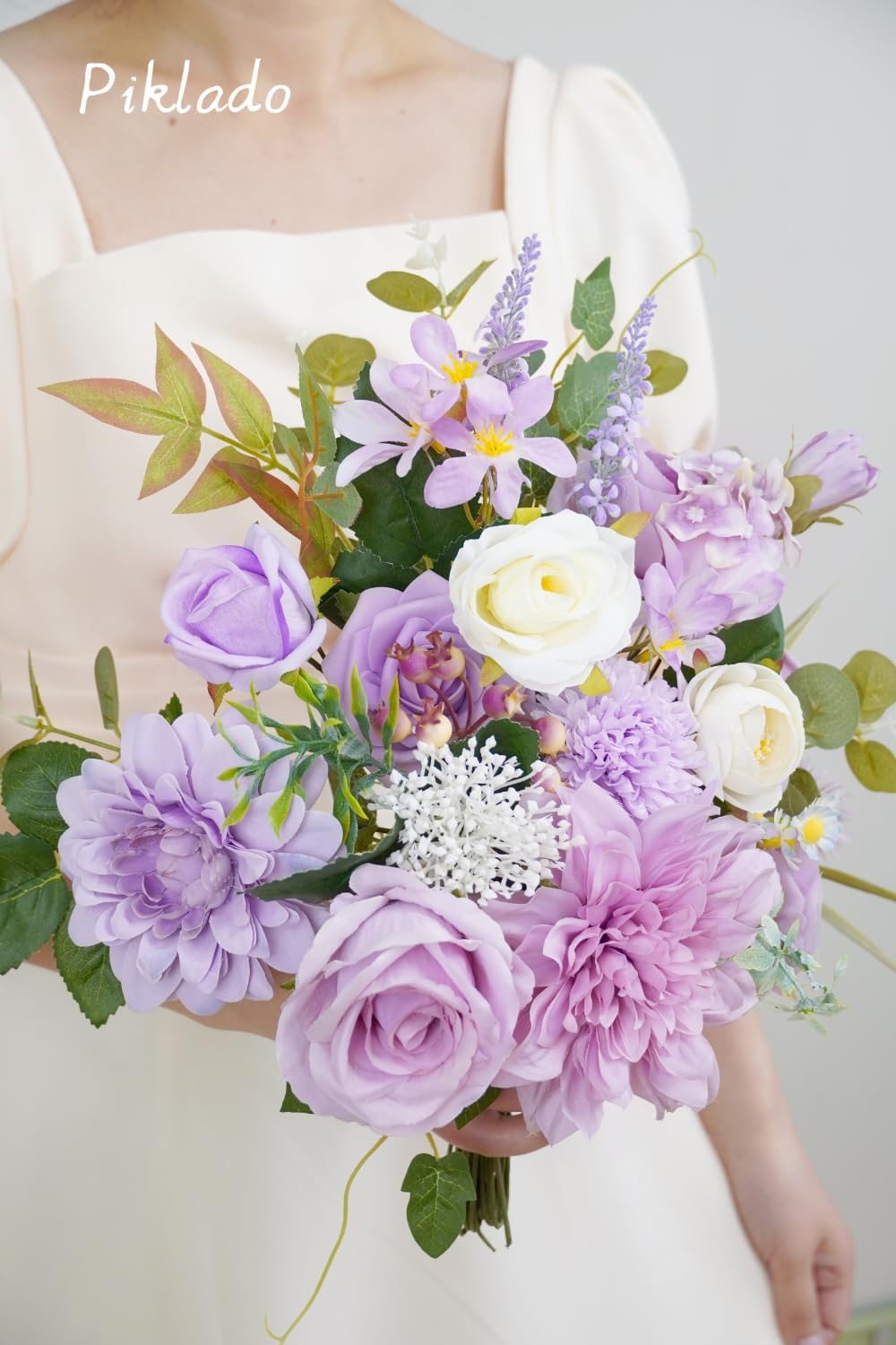 Artificial Flower Combination Box Set Artificial Flower Loose Leaves and Stems DIY Wedding Center Bouquet Bride Wedding Baby Shower（Lavender Lilac） - Image 6