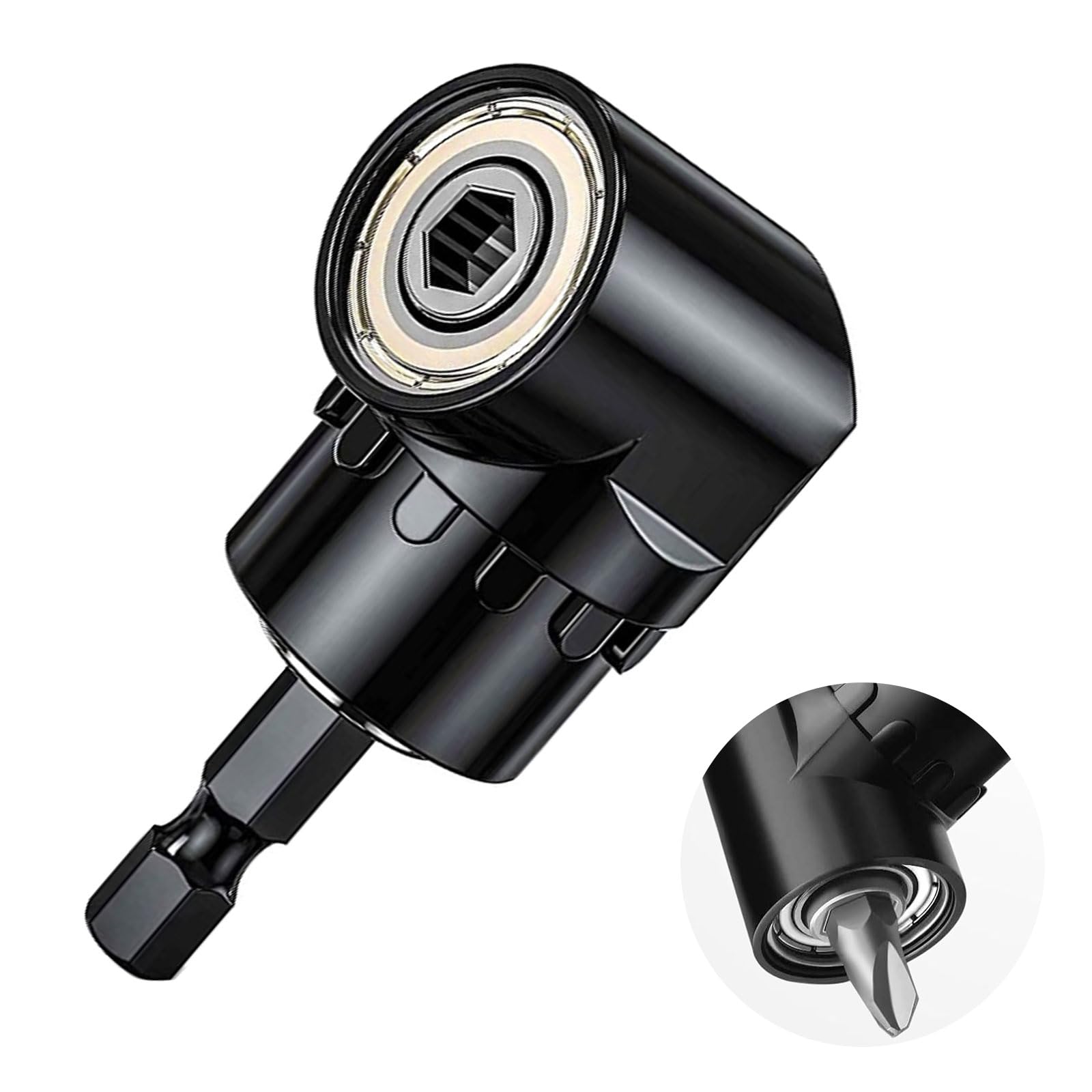 Ángulo Recto Taladro Socket Brocas, Adaptador de Taladro de Ángulo Recto, Negro Destornillador Angular de 105, Adaptador de Destornillador Angular, destornillador angular para Construcción y Autom