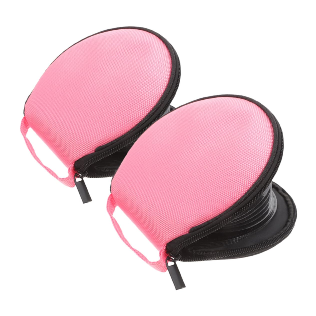 INOOMP 2pcs Portable Dvd Organizer Oxford CD Case for Car and Home Convenient Disc Storage Wallet with Easy Access for Travel Use Pink Color