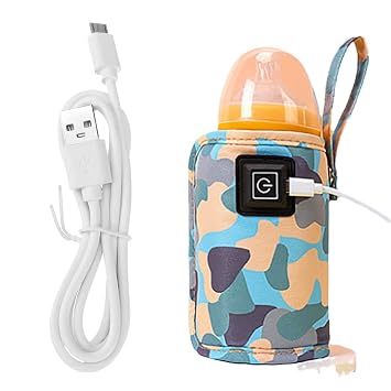 USB Milk Warmer Bag - 2023 New Fast Bottle Warmer for Travel, Portable Car Bottle Warmer for Travel, on The Go Bottle Warmer with USB Cables, Gentle Warmth Maintain Perfect Temperature Blue