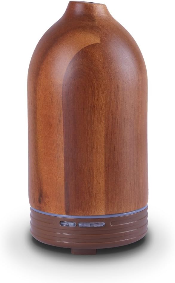 Glamorance Real Wood Essential Oil Diffuser, Ultrasonic Aromatherapy Diffuser with LED Lighting, Adjustable Mist Mode & Waterless Auto Shut Off