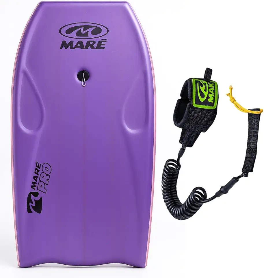 Kit Prancha Bodyboard Semi Profissional Maré Pro 39' e Fundo Rigido com Leash Maré