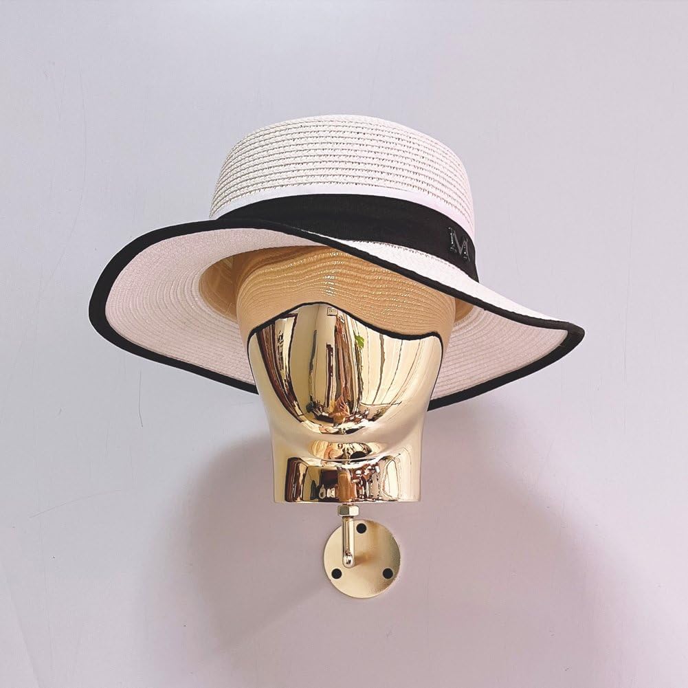 Wall Mounted Mannequin Head Wall Mount Hat Stand Mannequin Head Stand Hat Display Stand Hanging Wig Holder Wig Making Head for Wig and Hat Display
