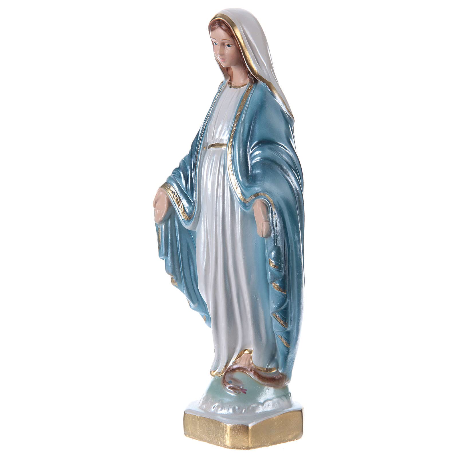 Holyart Statua Madonna Miracolosa 20 cm in gesso madreperlato