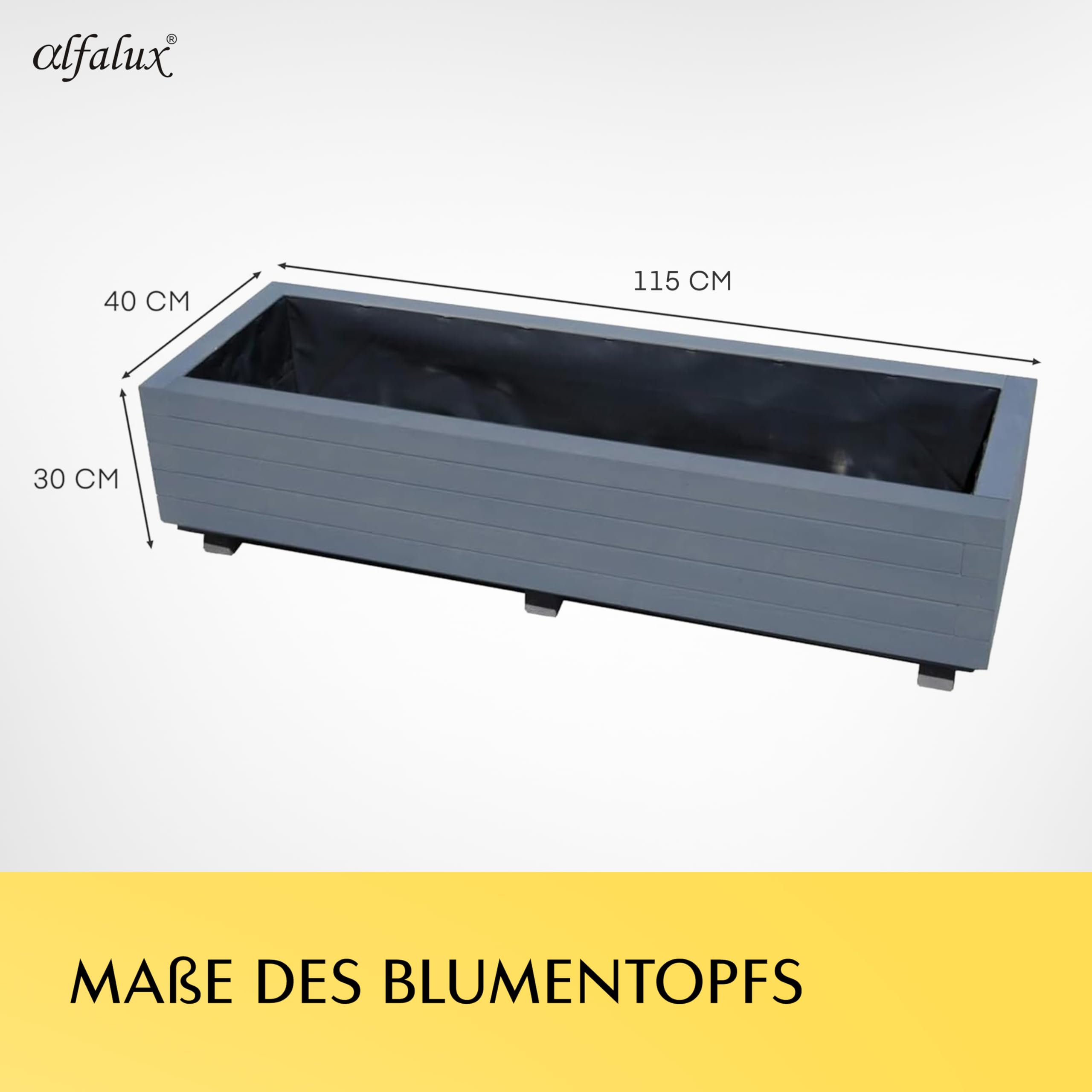 alfalux Hochbeet 115 x 40 x 30H cm mit 2 x Wasserablauf Blumenkasten aus  Holz Pflanzkbel Garten Balkon Terrasse GRAU ANTHRAZIT AB115KAN4030AN:  Amazon.de: Garten
