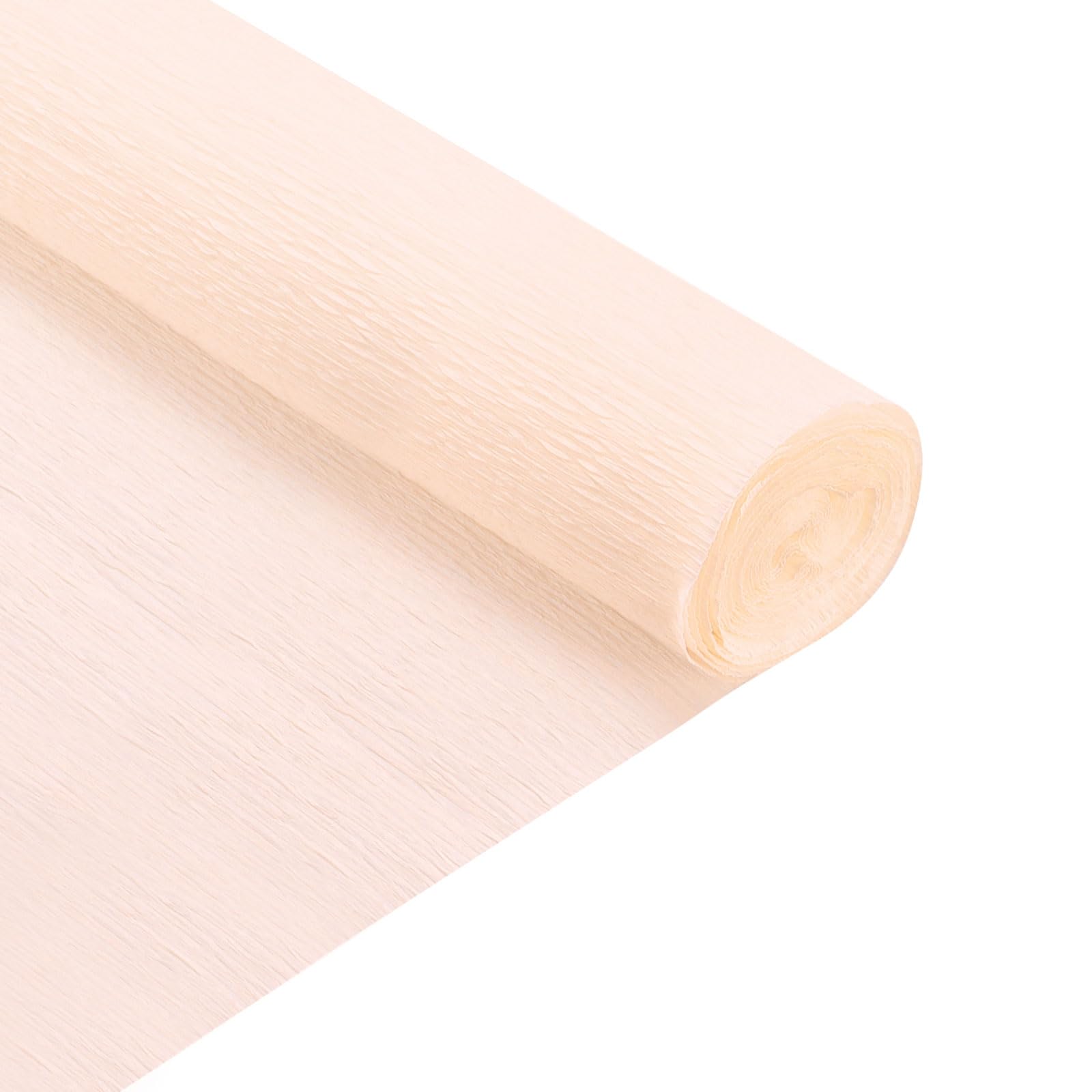 MECCANIXITY Crepe Paper Rolls 8 ft Long 20 Inch Wide for Various Large Hanging Party Backdrop DIY Decoration, DIY Supplies, Light Champagne Pack of 2