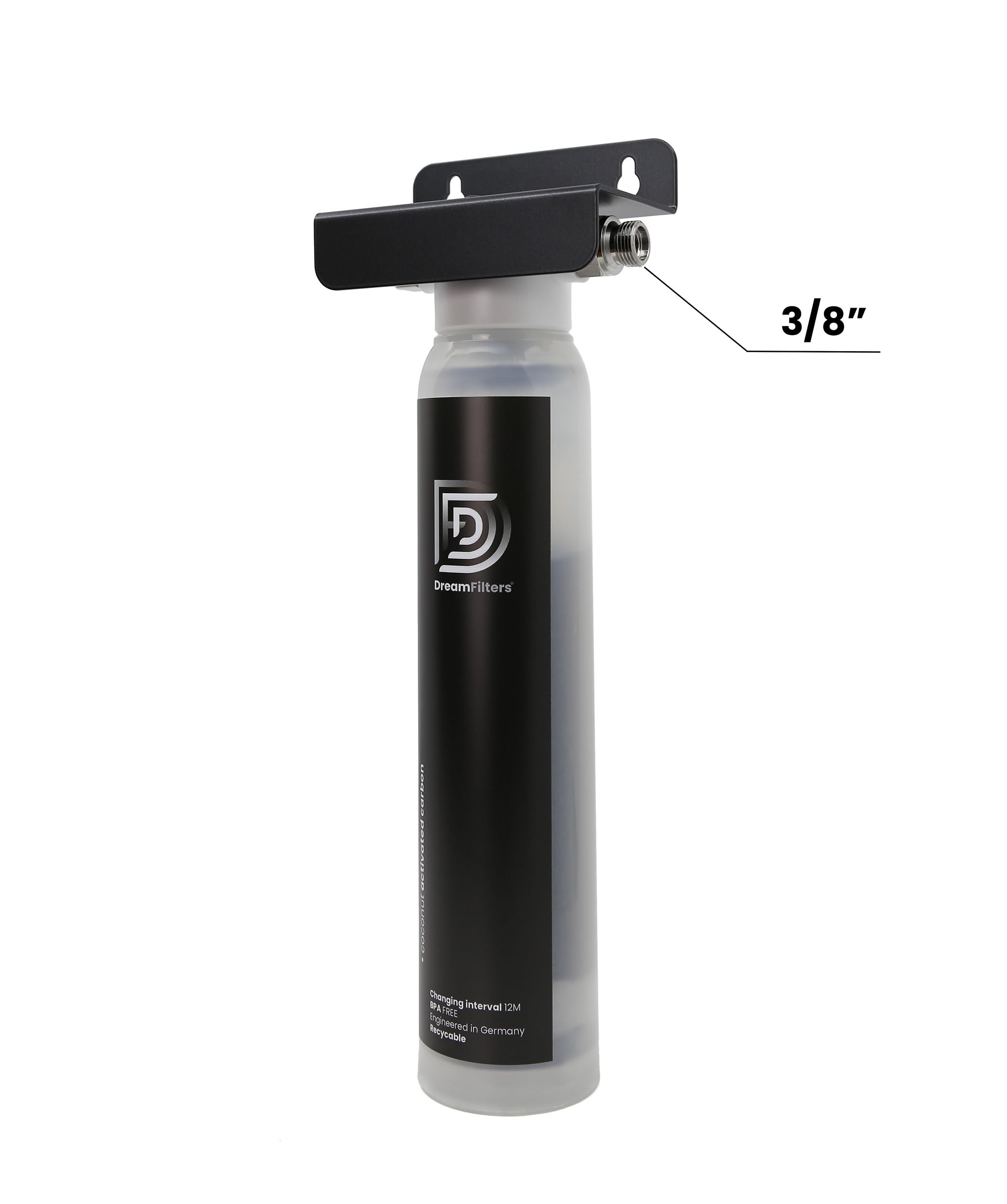 AquaUno Untertisch-Wasserfilter. Aktivkohlefilter für Küchenarmatur inkl. 3/8" Panzerschläuche. Wasserfilter für Wohnmobil oder Food track - Kapazität: 30.000 Liter.