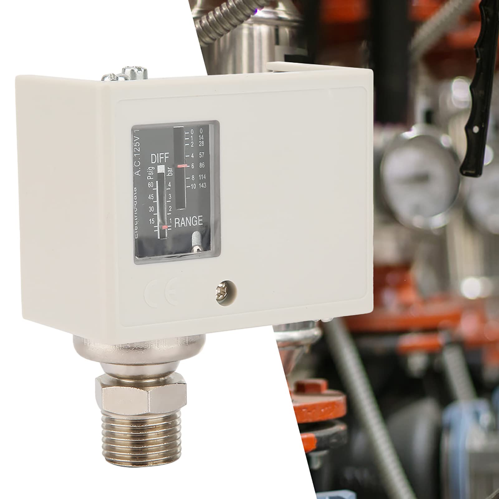 Interruptor de Control de presión G1/2'', Interruptor de Control de presión electrónico de Bomba de Agua del compresor de Aire, con Soporte de Montaje
