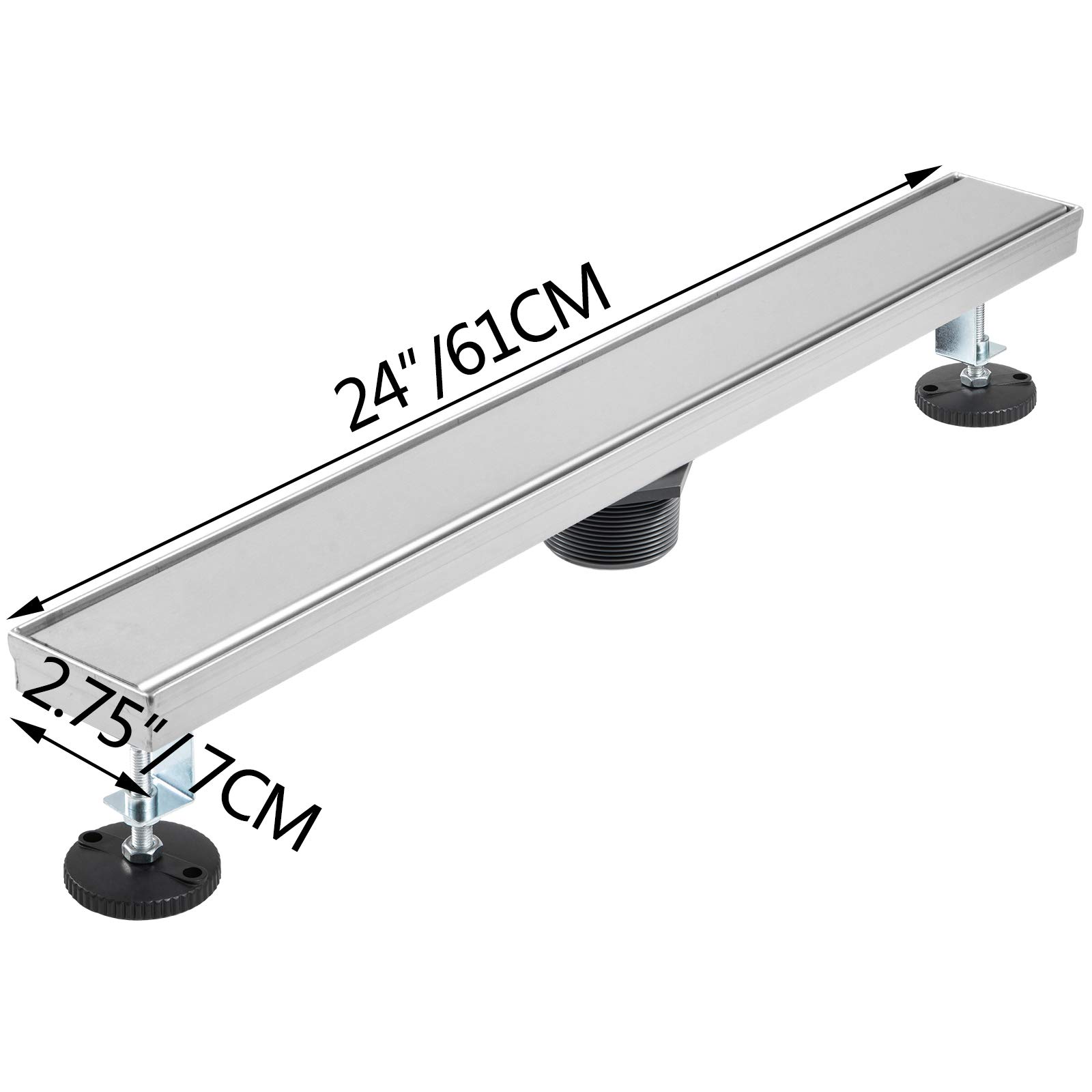 Buy VEVOR Linear Drain 304 Stainless Steel Floor Drain 24x2.75in Linear