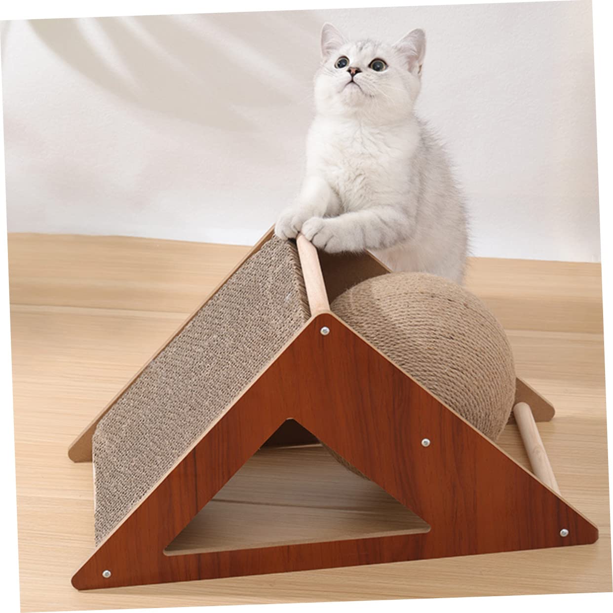 TOYANDONA Rascador De Suelo para Gatos Tabla Rascadora Triangular Juguete para Rascar Gatos Rascador para Gatitos Casa