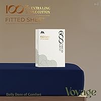 Vista 79 de MAYFAIR LINEN Twin XL Fitted Sheet Only - 100% Egyptian Cotton 600 Thread Count 16" Deep Pocket Fitted Sheet Twin XL, Cooling Sateen Elastic Bottom