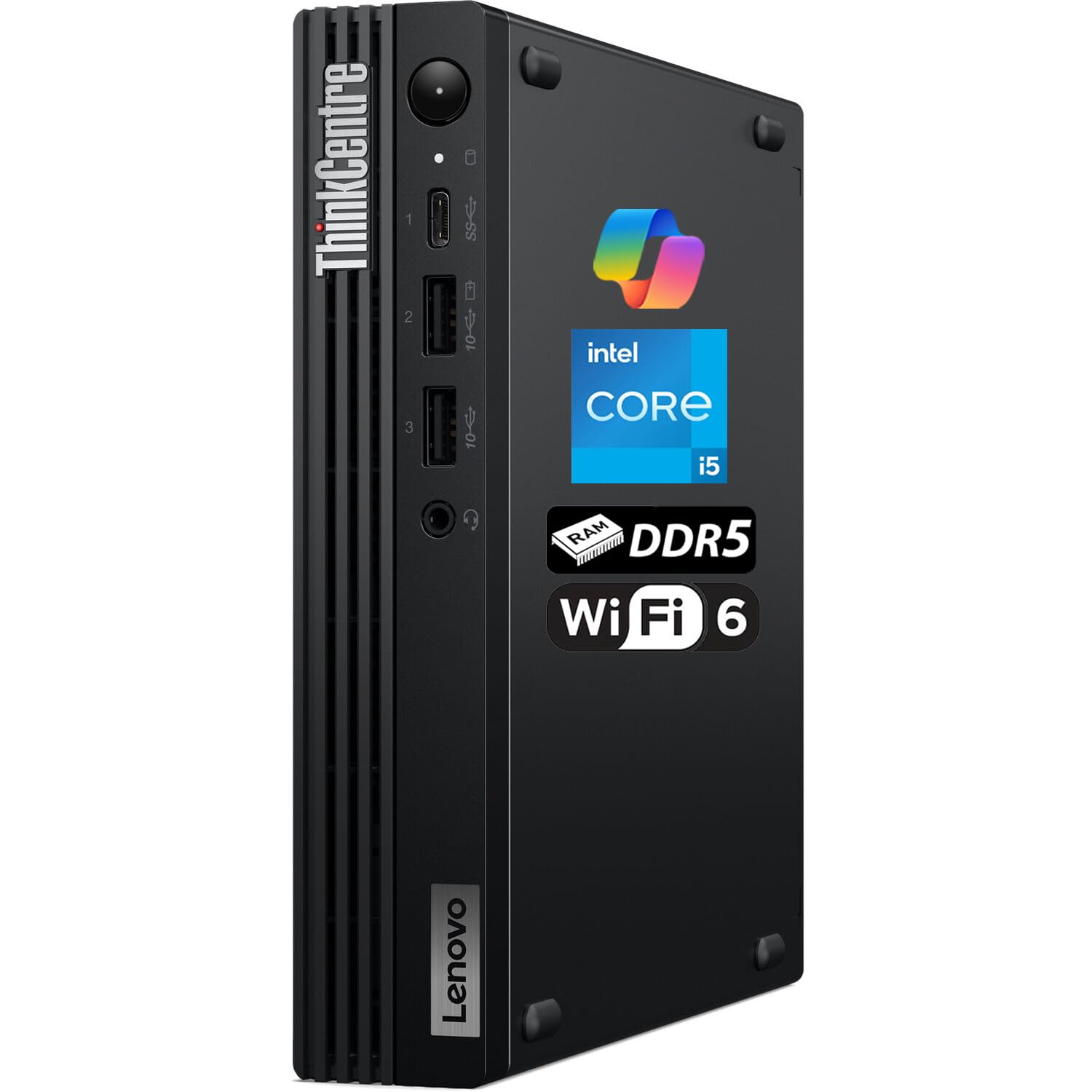 Lenovo ThinkCentre Tiny M70q Gen 5 Intel 10-Core i5-14400T (Beat i7-13700T), 16GB DDR5 RAM, 512GB NVMe SSD, Bluetooth, WiFi 6, Ethernet, Display Port,