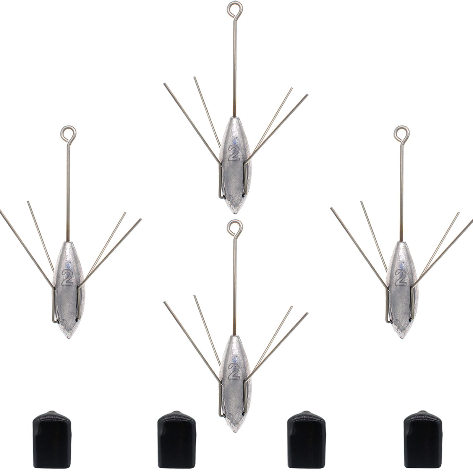 Gefischtter Sputnik Sinker Fishing Weights Lead Fishing Equipment Long Tail Surfing Casting Spider Sinkers for Catfish Saltwater Beach Sand Ocean (2oz - 4pcs)