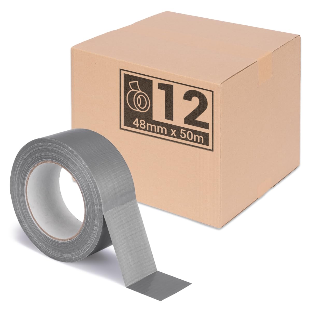 verpacking 12x Nastro americano grigio 48 mm x 50 m Nastro telato per riparazioni | adesivo resistente in gomma naturale