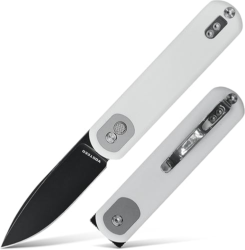 Miniatura 1 de Vosteed Corgi - Cuchillo plegable pequeño, cuchillo plegable con clip para hombres y mujeres, cuchillo de bolsillo patentado Trek Lock de 2.99