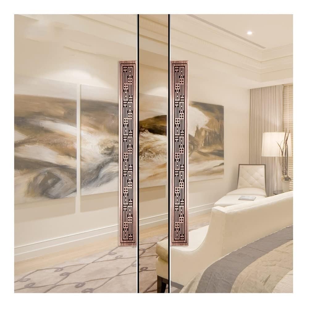 Poignée de porte coulissante double face ergonomique 60 cm marron