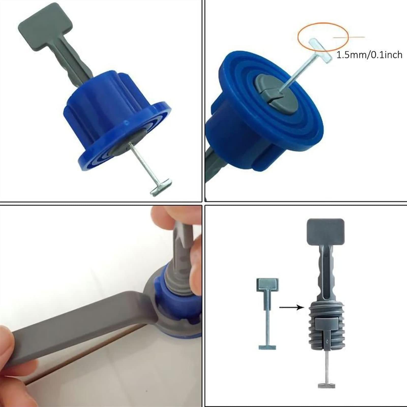 Strumento di Vibrazione per Piastrelle 50pcs Strumenti per la Costruzione di pareti per Pavimenti in Ceramica Piatta Sistema di livellamento per Piastrelle Riutilizzabile Kit di Sistema di Live