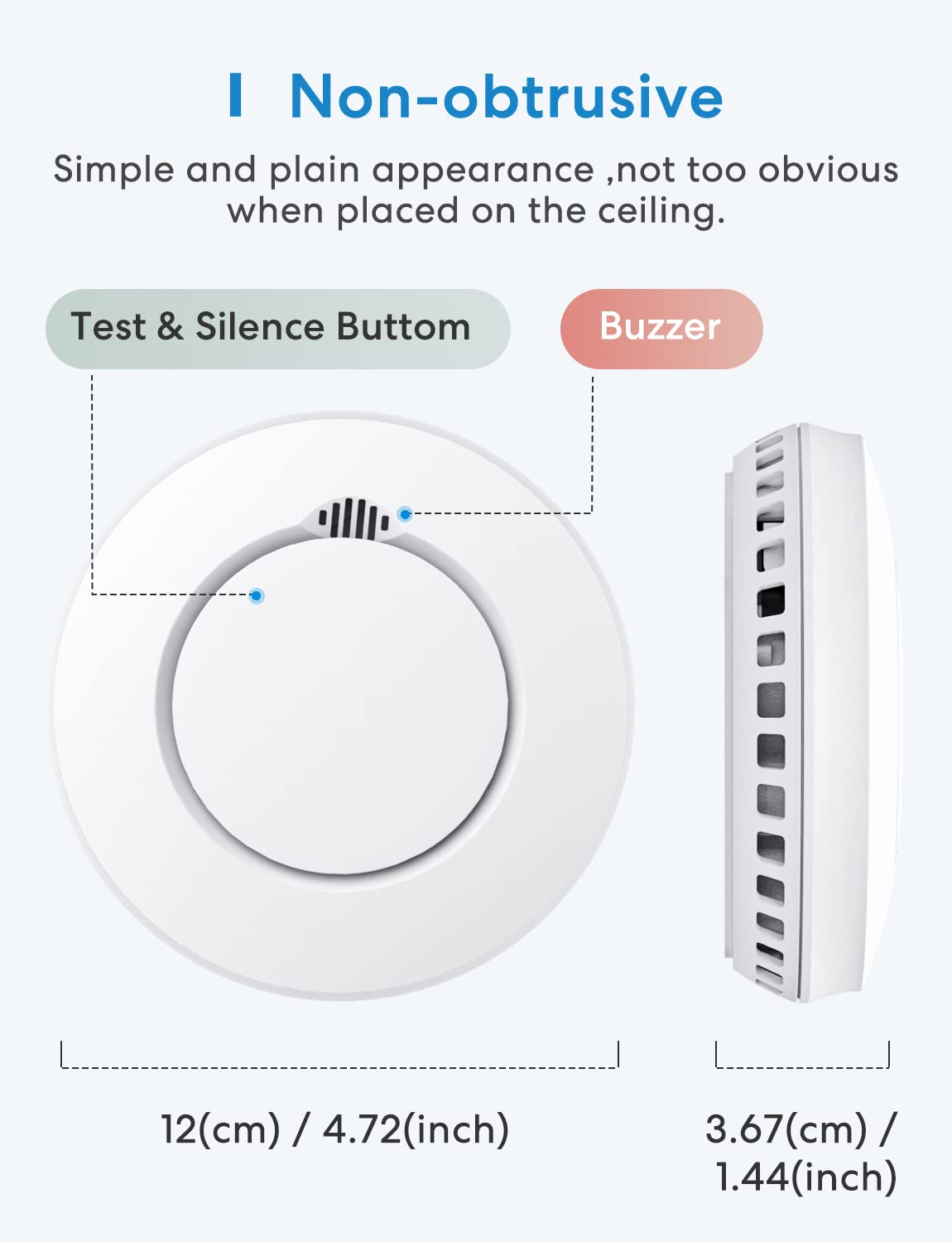 Meross Detector de Humo Inteligente, Detectores de Incendios WiFi, Compatible con Apple HomeKit, Alexa y SmartThings, con Silencio y Autotest, Probado Según EN 14604 (Se Necesita Hub)