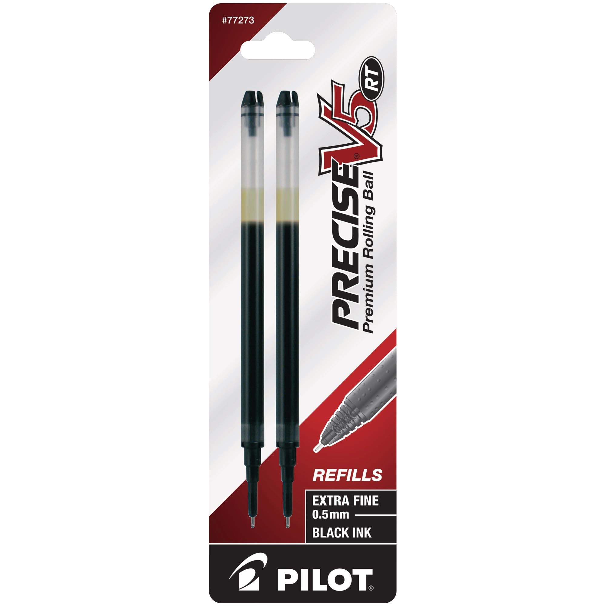 PILOTPrecise V5 RT Liquid Ink Refills, Extra Fine Point mm, Black, Pack  of