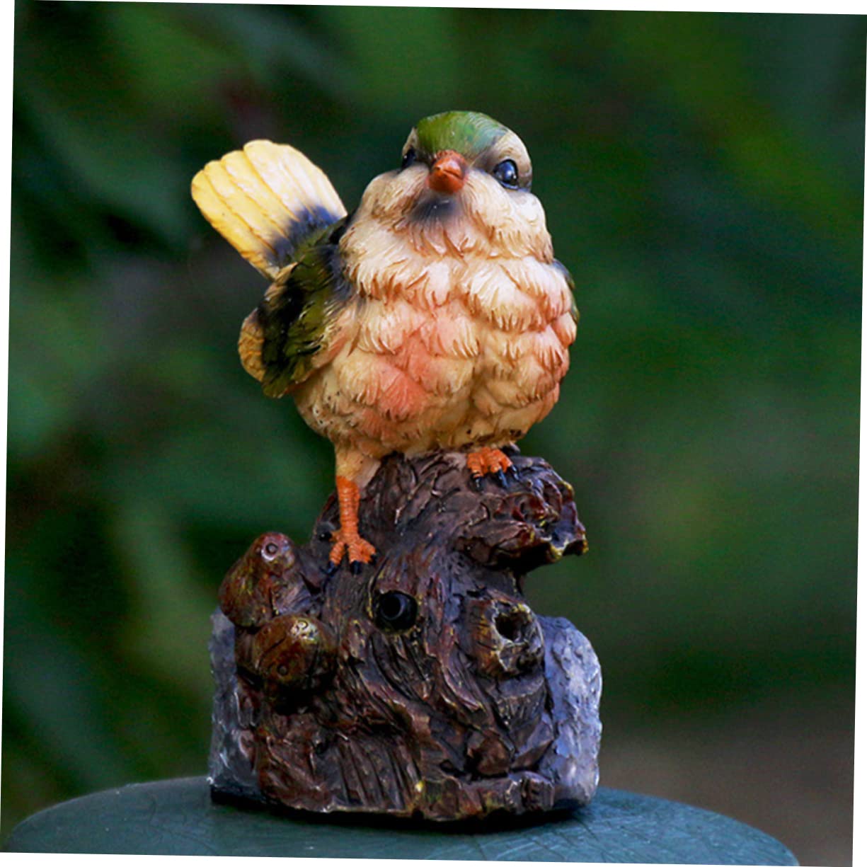 BESPORTBLE 1pezzi Decorazione Da Giardino Resina Con Uccellino Simulato Scultura Da Tavolo Con Canto Naturale Per Piante e Ambienti
